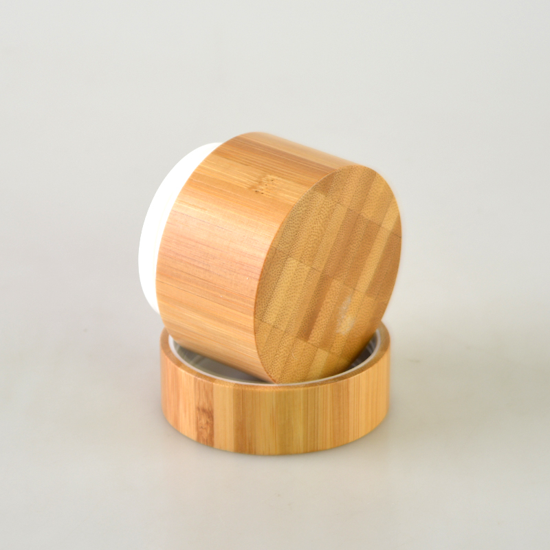 New arrival hot cake bamboo cosmetic cream jar for skincare packaging