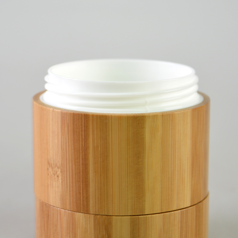 New arrival hot cake bamboo cosmetic cream jar for skincare packaging