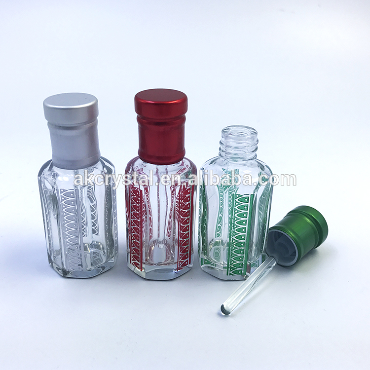New arrival latest design can be used as a commemorative gift arabian attar glass perfume oil bottle