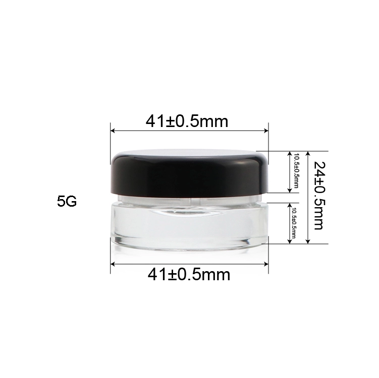 New arrive empty cylindrical rosin wax container clear thick based small crc square glass jar with lid
