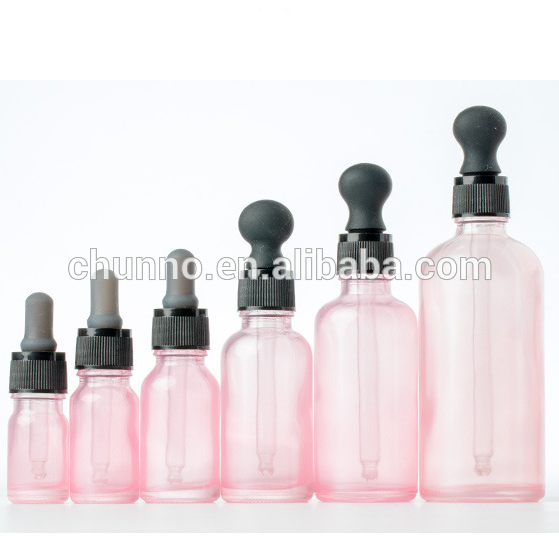 New best selling 5ml 10ml 15ml 30ml 50ml 100ml pink amber glass essential oil e liquid bottle