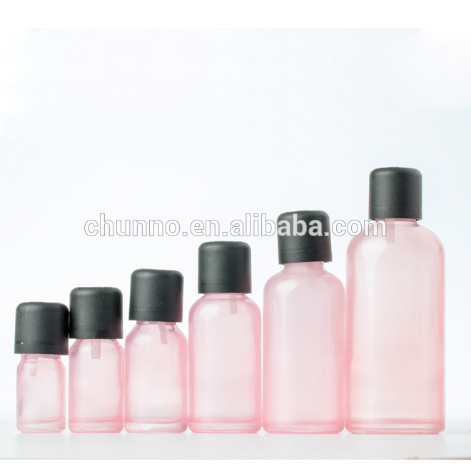New best selling 5ml 10ml 15ml 30ml 50ml 100ml pink amber glass essential oil e liquid bottle