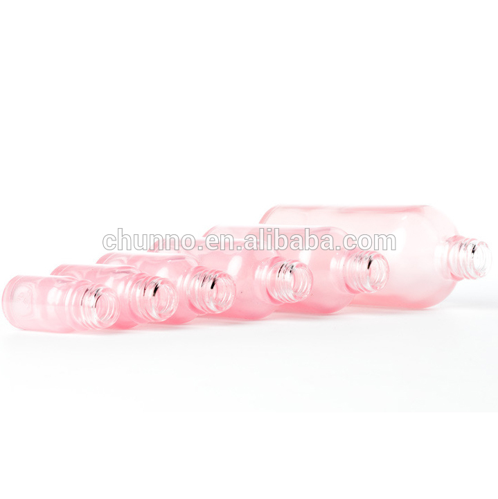 New best selling 5ml 10ml 15ml 30ml 50ml 100ml pink amber glass essential oil e liquid bottle