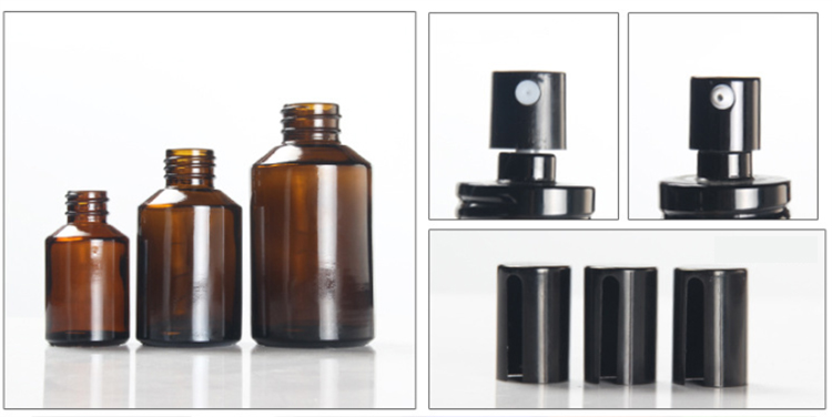 New cheap 50g 100g spray Amber glass essential oil empty cosmetic clear bottle gold silver lid cream jar
