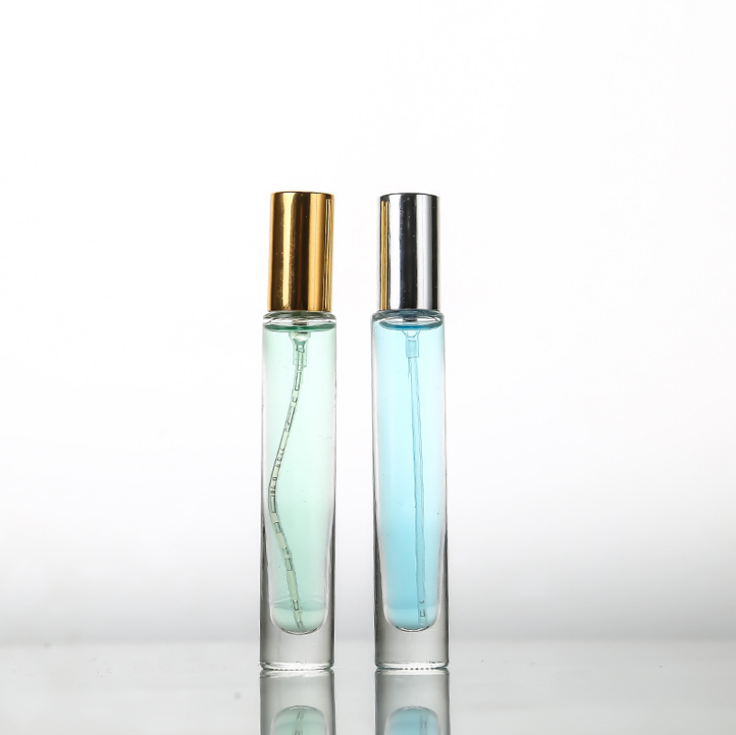 New clear cylinder heavy wall thick bottom square perfume glass bottles 1/3 oz roller 10ml roll on bottle for essential oil