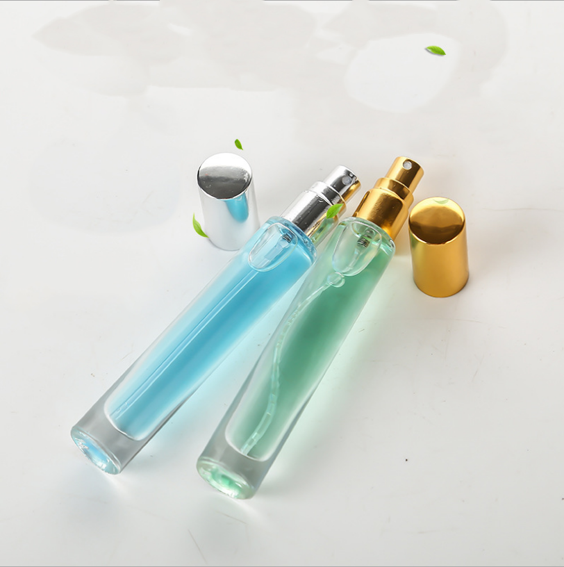 New clear cylinder heavy wall thick bottom square perfume glass bottles 1/3 oz roller 10ml roll on bottle for essential oil