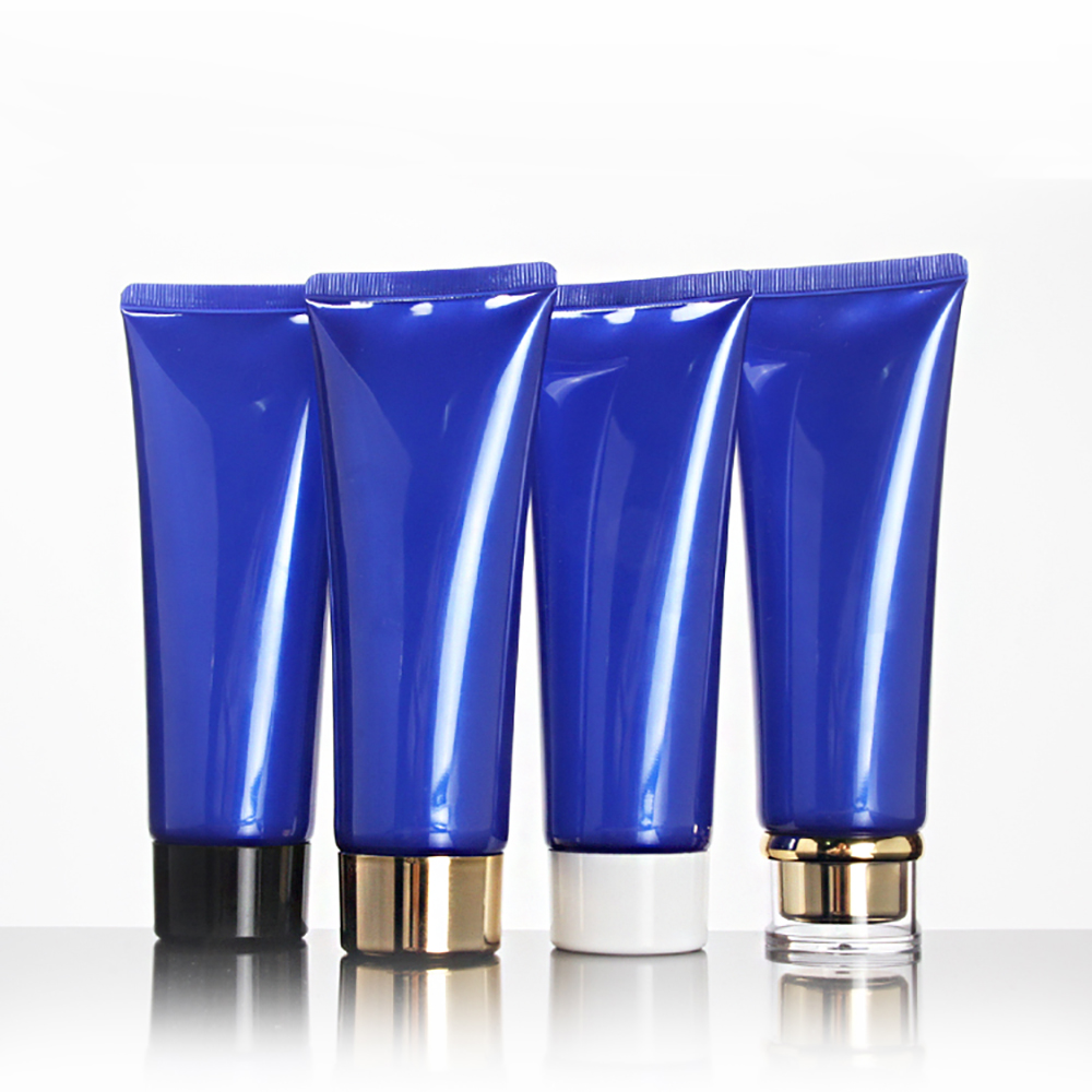 New color of cosmetic soft tube packaging in 100ml with silver gold or black cap for face cleaning