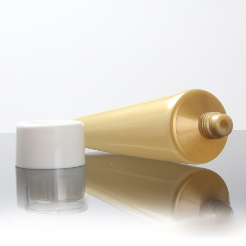New color of cosmetic soft tube packaging in 100ml with silver gold or black cap for face cleaning