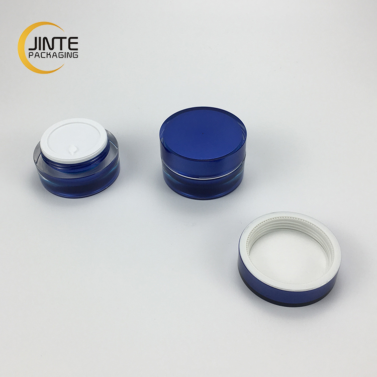 New color products 5g 10g 15g 30g 50g 100g 200g recycled empty dark blue beauty acrylic cosmetic jars