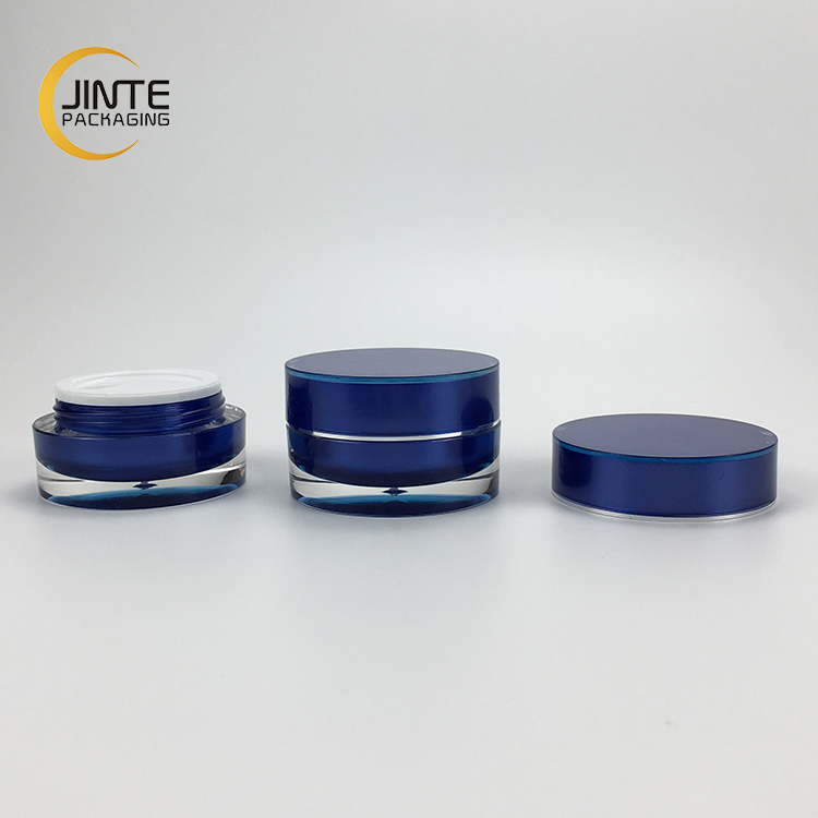 New color products 5g 10g 15g 30g 50g 100g 200g recycled empty dark blue beauty acrylic cosmetic jars