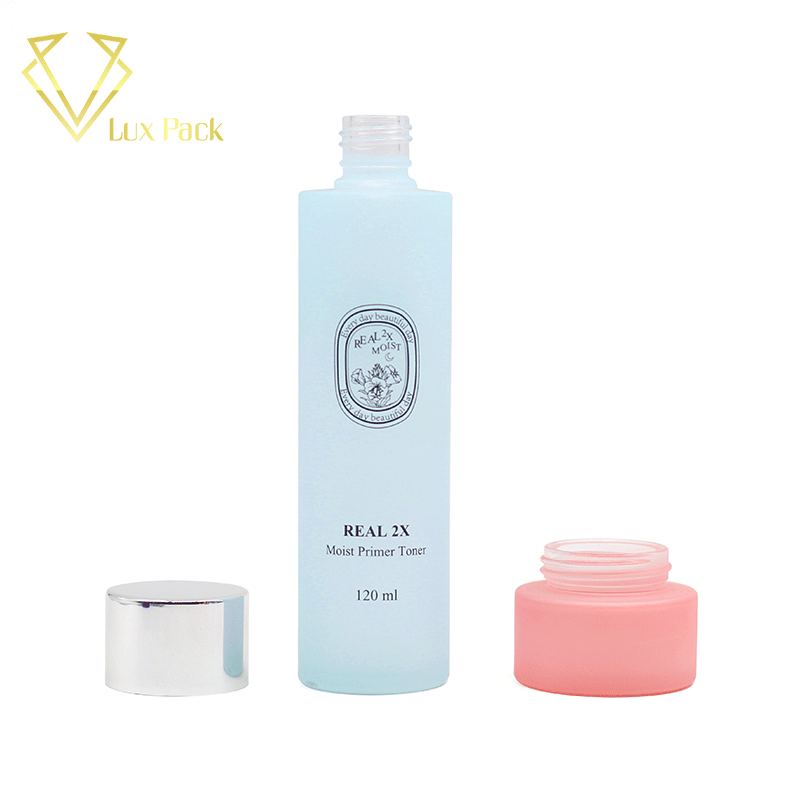New cosmetic container frosted skincare cream glass bottle  and jar
