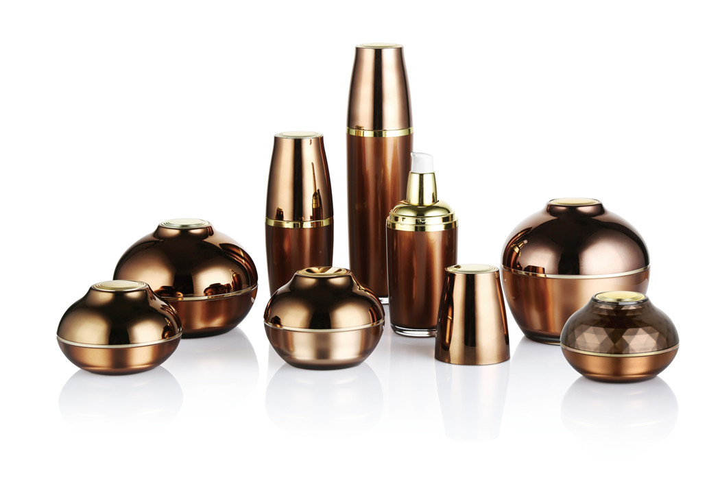 New cosmetic container sample empty pink color luxury acrylic cosmetics face cream jars