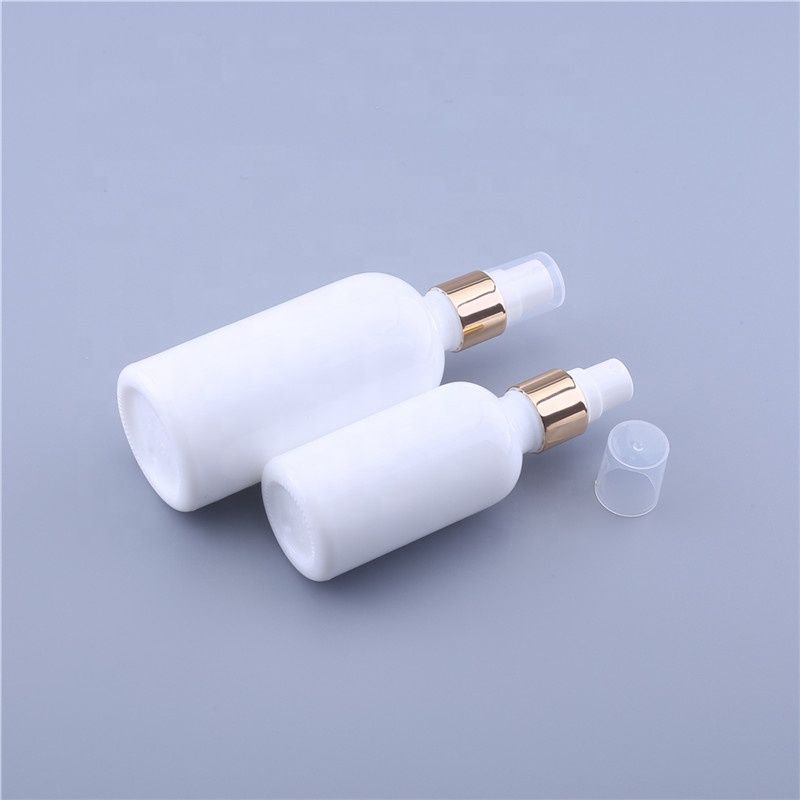 New cosmetics white color Glass Spray Bottle 10ml 20ml 30ml 50ml 100ml Perfume Packing Bottle with Silver Gold sprayer