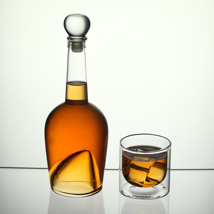 New custom 75cl empty spirit bottle glass wine liquor bottle with the custom decal logo