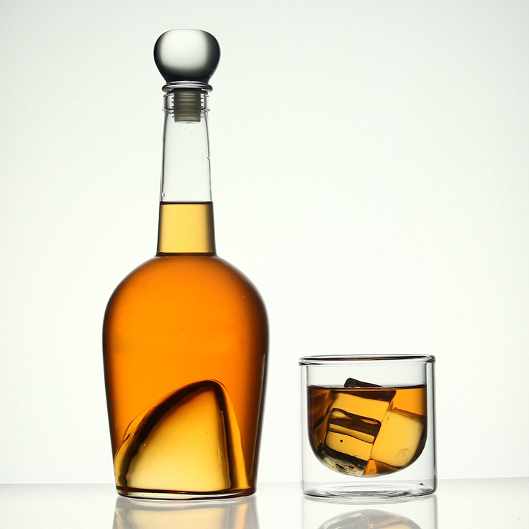 New custom 75cl empty spirit bottle glass wine liquor bottle with the custom decal logo