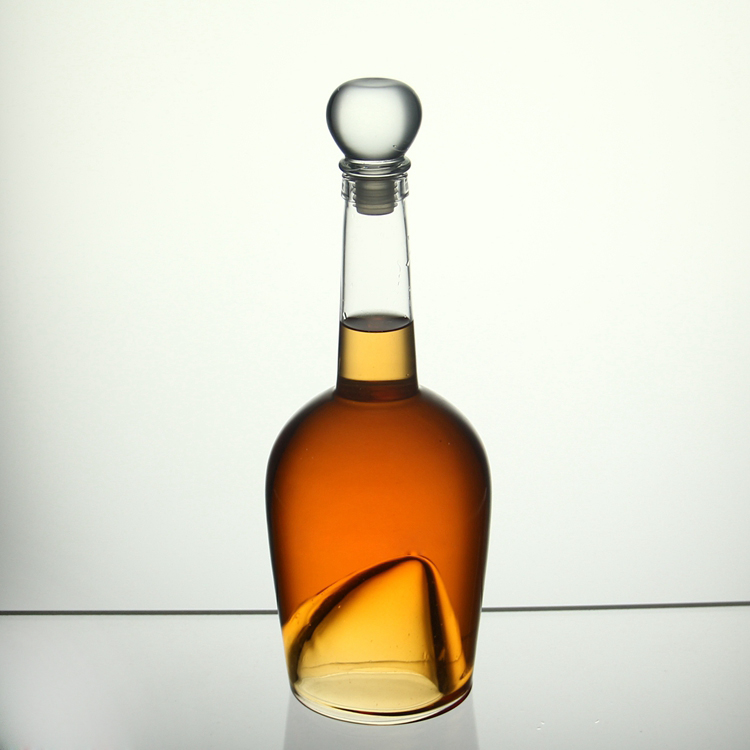 New custom 75cl empty spirit bottle glass wine liquor bottle with the custom decal logo