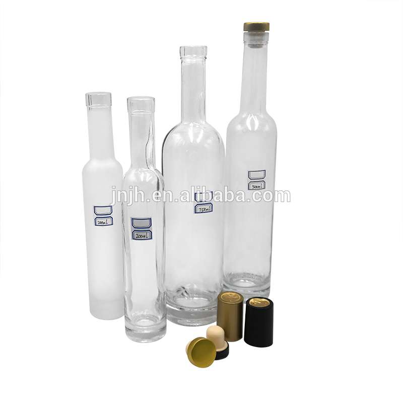 New custom Clear Screw Cap Wine Bottles/long neck empty spirit bottle/whisky liquor bottle