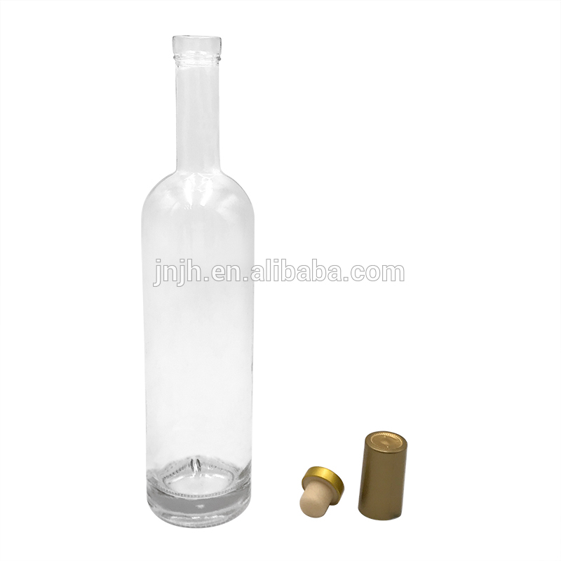 New custom Clear Screw Cap Wine Bottles/long neck empty spirit bottle/whisky liquor bottle