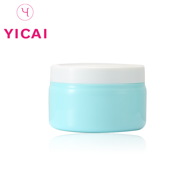 New custom design empty plastic cosmetic round clear loose powder jar case with sifter