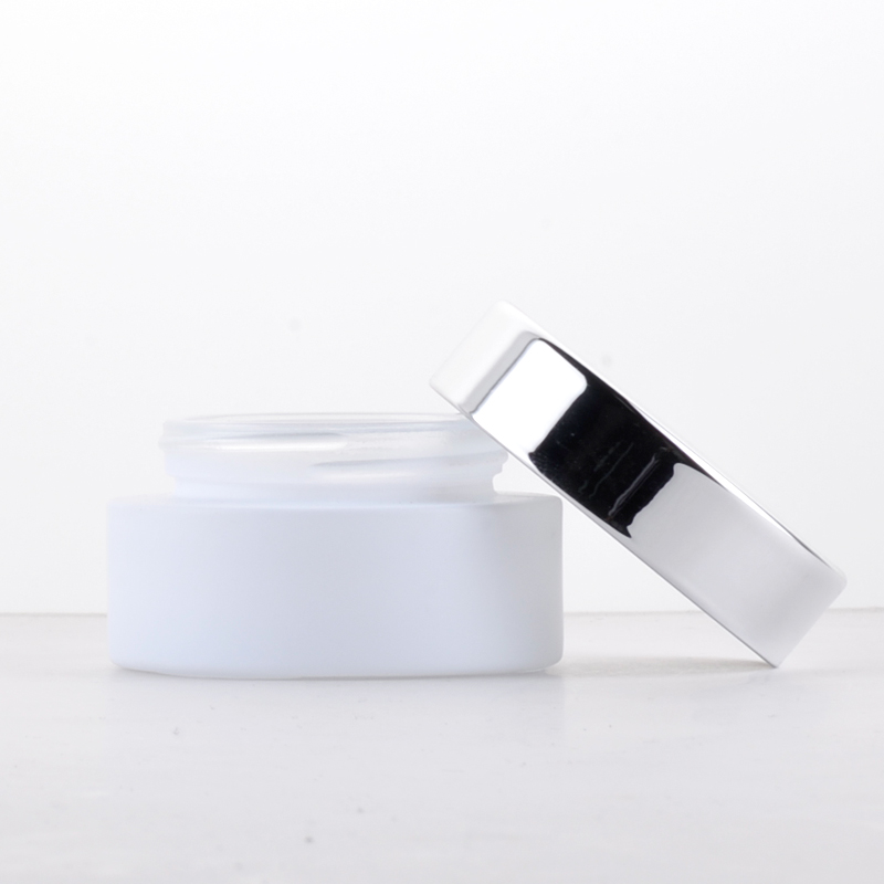 New desgin 30g Clear Glass jar with aluminum cap for skin care cream packing
