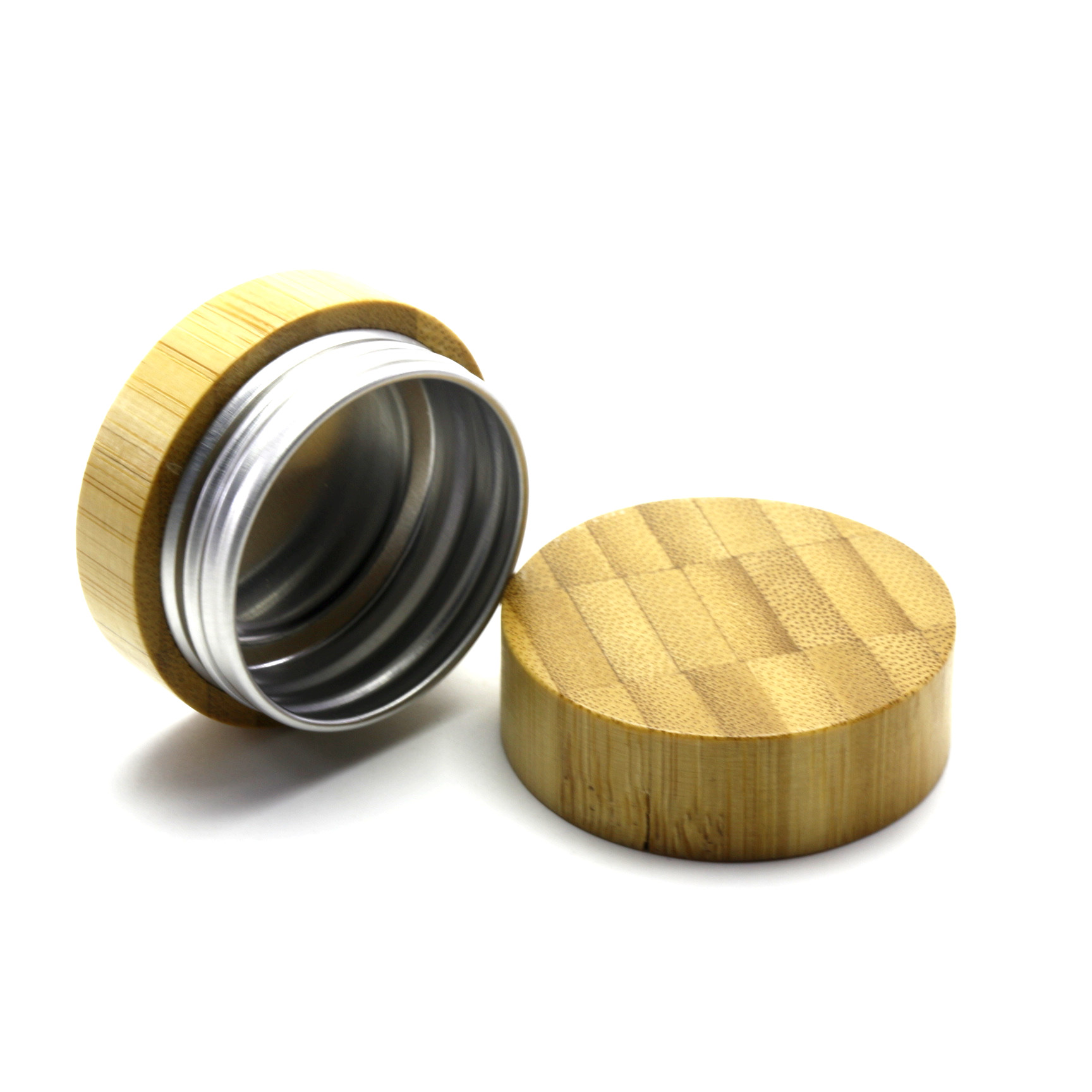 New desgin cosmetic bamboo cream jar with aluminum inner 15g 30g 50g 100g 150g 200g 250g GJ-219RL