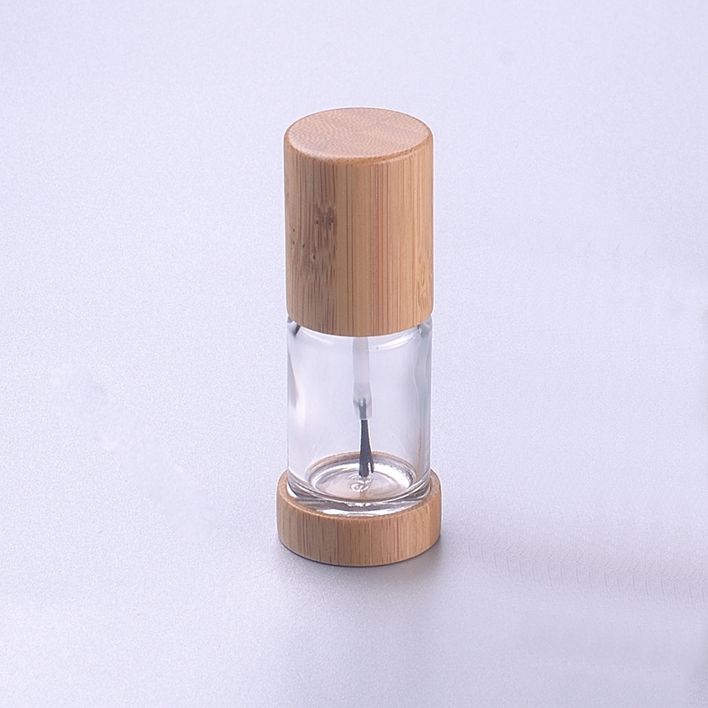 New design 15ml glass nail polish glass bottles with bamboo cap
