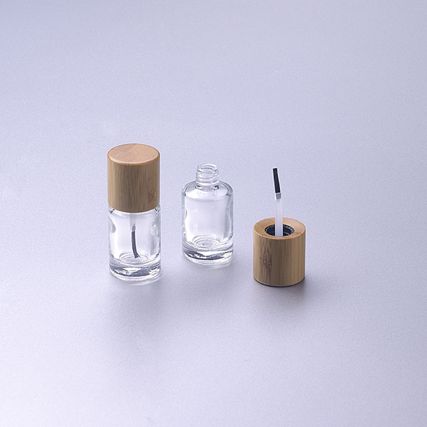 New design 15ml glass nail polish glass bottles with bamboo cap