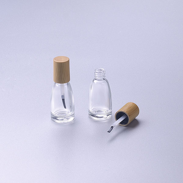 New design 15ml glass nail polish glass bottles with bamboo cap