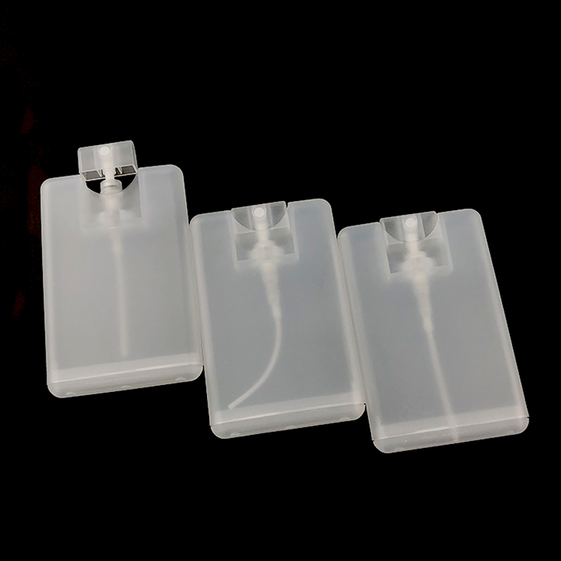 New design 20ml mini credit card spray bottle PP plastic pocket perfume bottle with sprayer