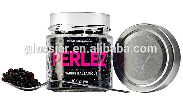 New design 250ml glass mason jar peanut butter jam honey jar with high deep metal lid