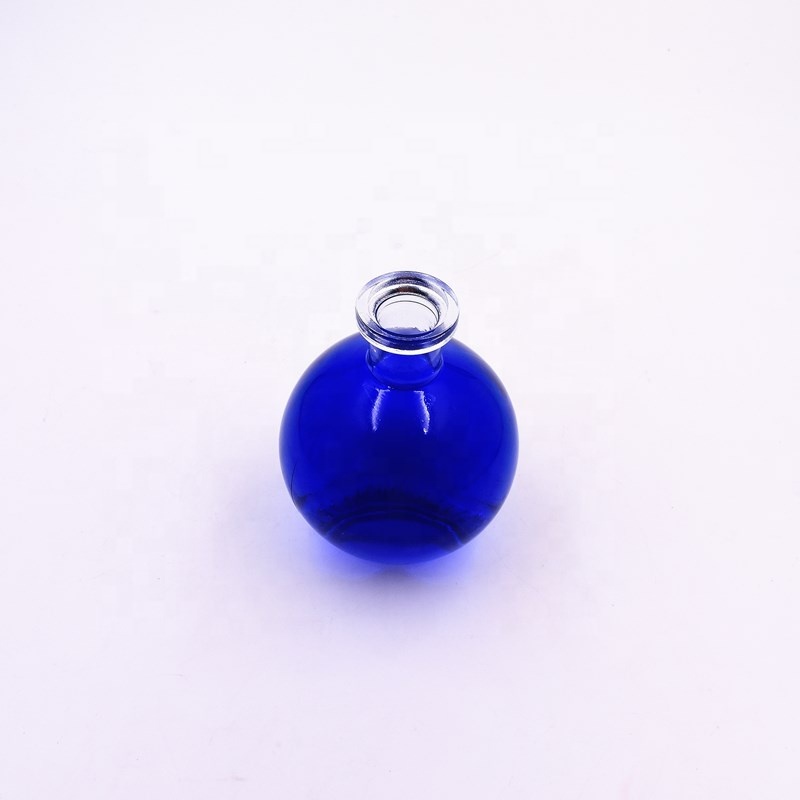 New design 280ml clear round perfume aromatherapy bottles Fragrance reed diffuser glass bottle with natural synthetic cork lid