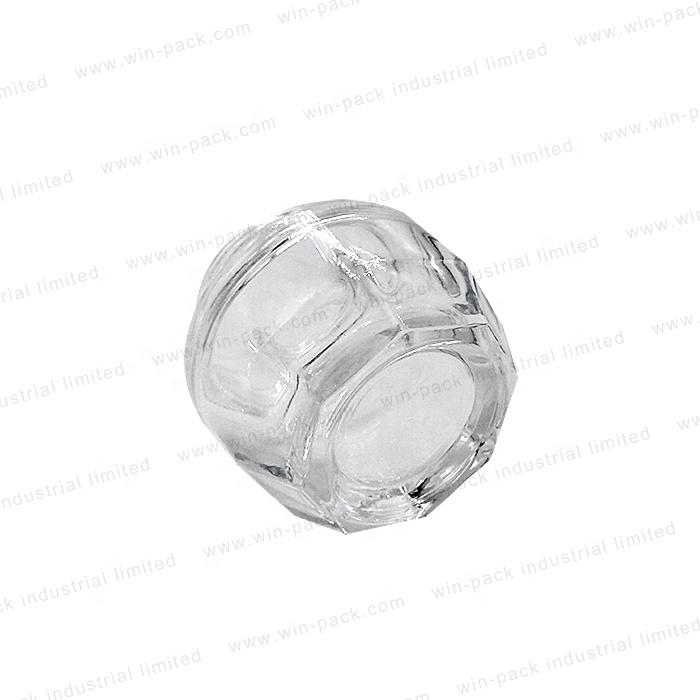 New design 30g 50g clear empty glass body eye cream jar with gold cap