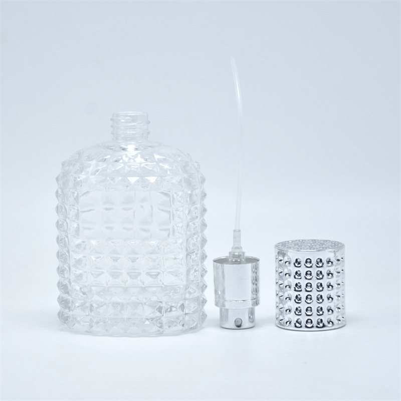 New design 30ml 50ml silver spray glass bottle