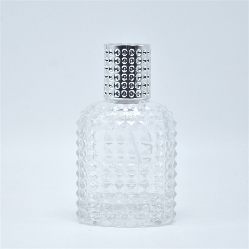 New design 30ml 50ml silver spray glass bottle