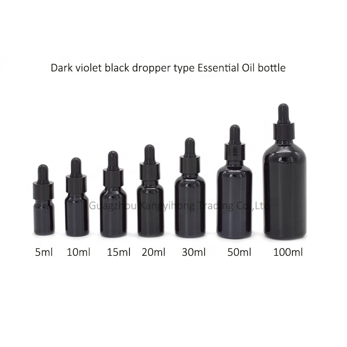New design Black color essential oil bottles with wholesale price