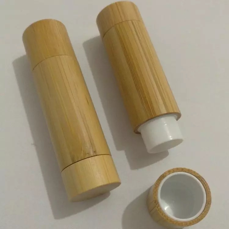 New design bamboo wooden 5g 7g lip gloss lipstick bottle for cosmetic skincare