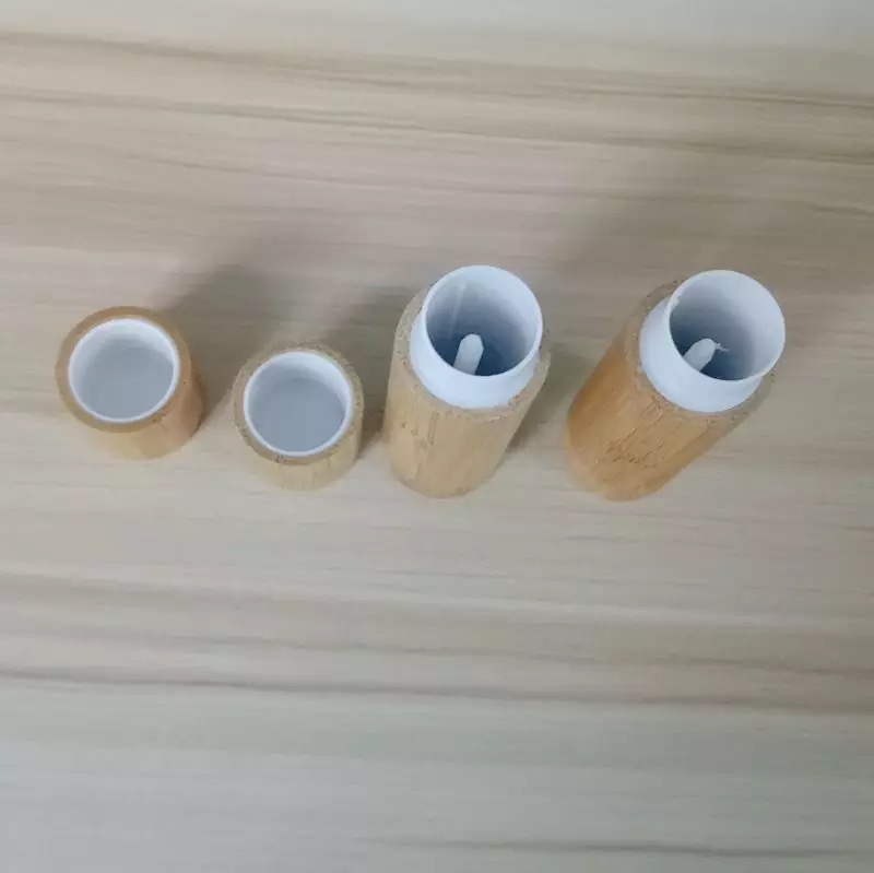 New design bamboo wooden 5g 7g lip gloss lipstick bottle for cosmetic skincare