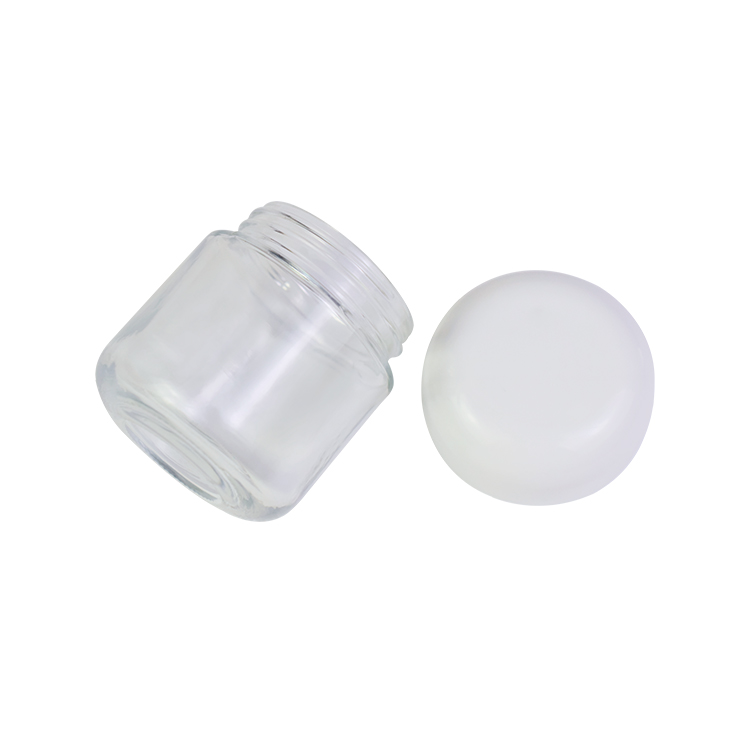 New design clear 2oz glass jars child proof