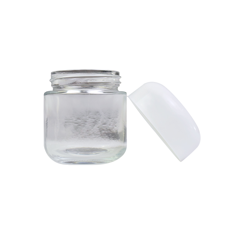 New design clear 2oz glass jars child proof