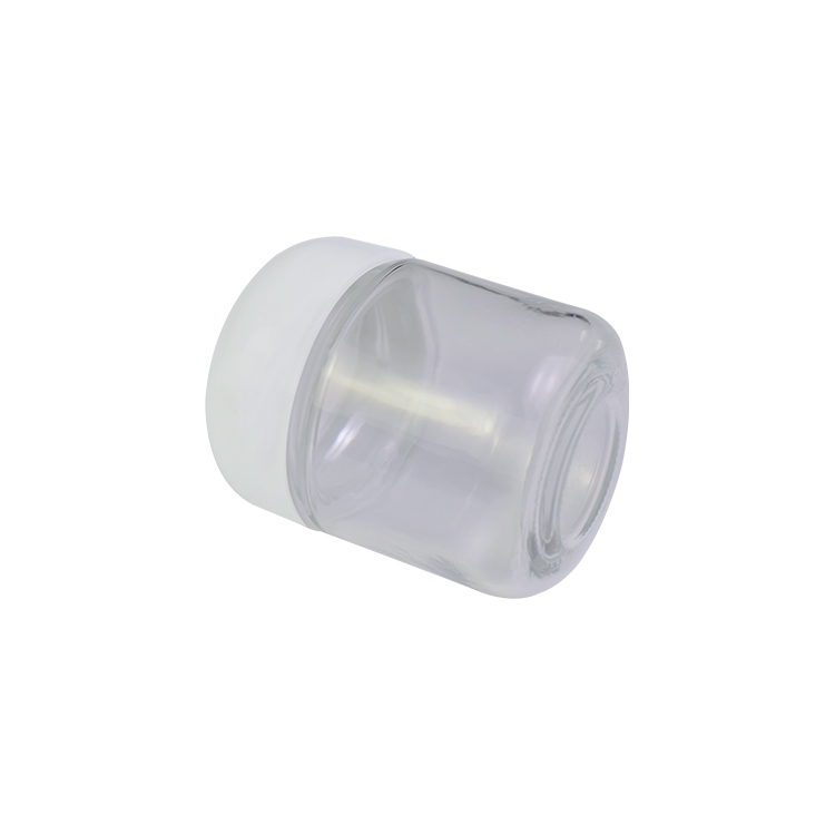 New design clear 2oz glass jars child proof
