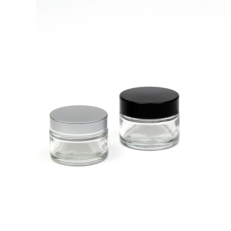 New design clear glass jar child proof cream container skincare jar for cream