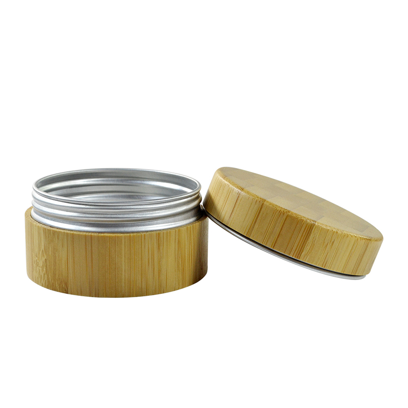 New design cosmetic jar 15g 30g 50g bamboo and wood cream jar with aluminum inner
