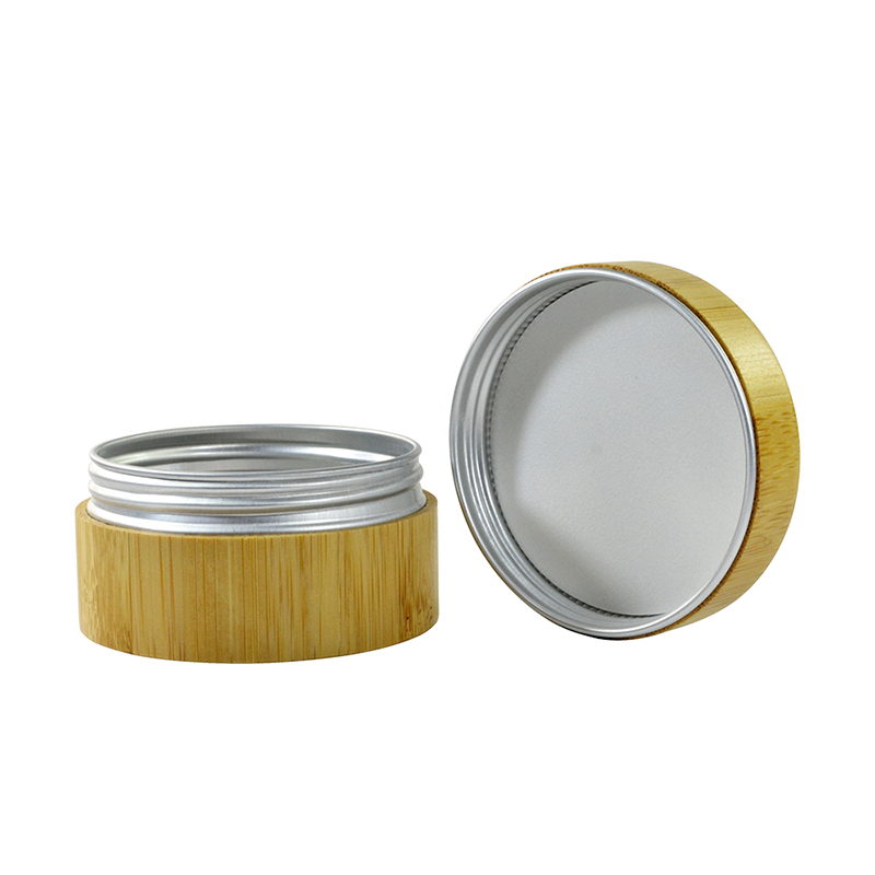 New design cosmetic jar 15g 30g 50g bamboo and wood cream jar with aluminum inner