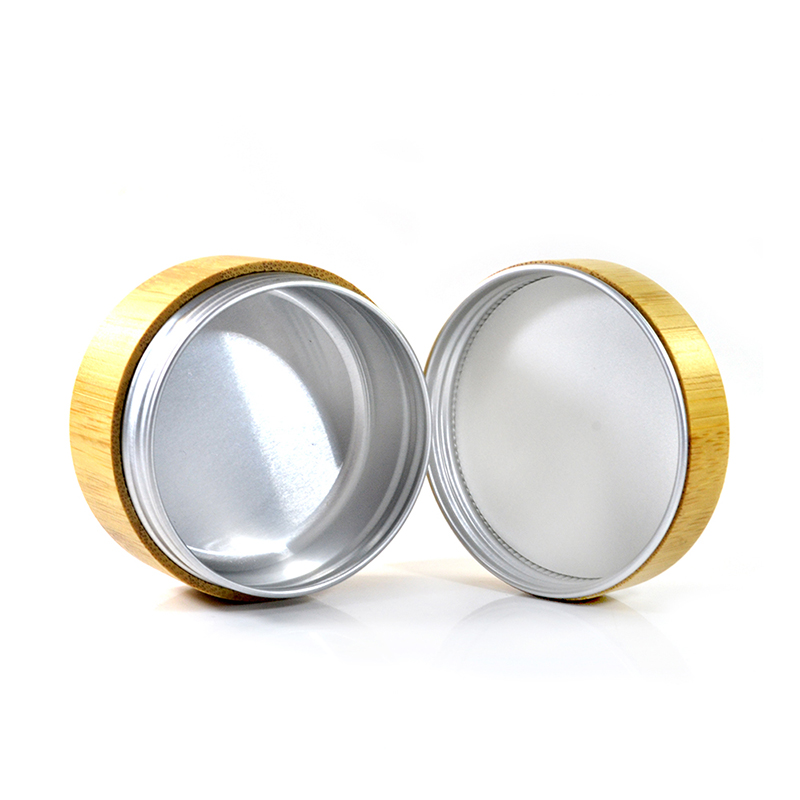 New design cosmetic jar 15g 30g 50g bamboo and wood cream jar with aluminum inner