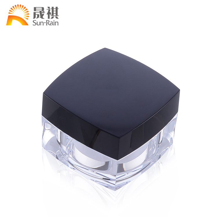 New design cosmetic skin care package 5g 15g 30g 50g 100g square acrylic cream jar mask jar