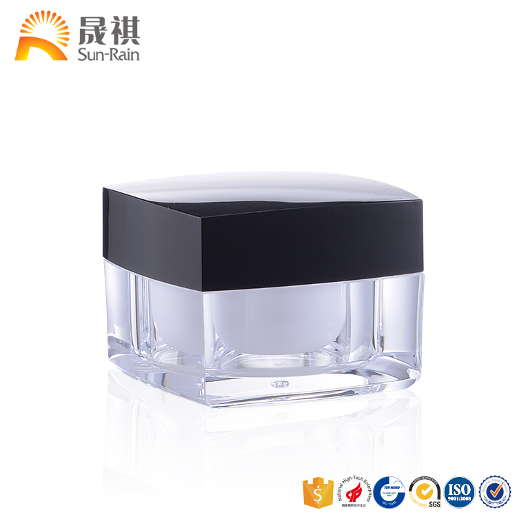 New design cosmetic skin care package 5g 15g 30g 50g 100g square acrylic cream jar mask jar