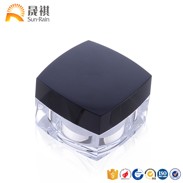 New design cosmetic skin care package 5g 15g 30g 50g 100g square acrylic cream jar mask jar
