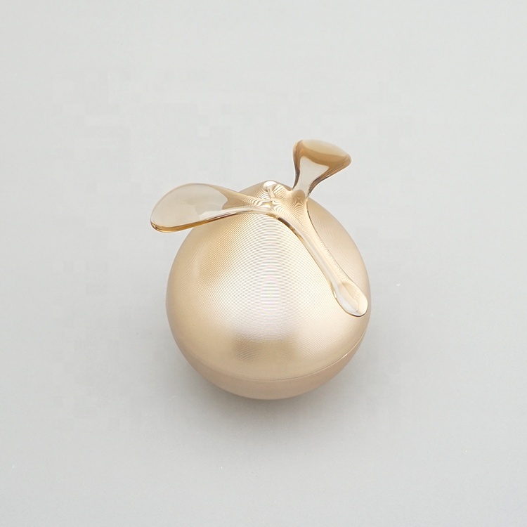 New design cosmetic spherical plastic cream packaging jar 50ml with physical rotating plastic spoon