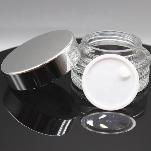 New design cosmetics cream glass bottles and jars 50g