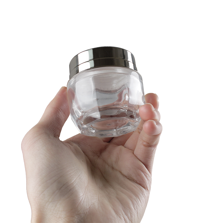 New design cream jar glass jar with silver cap